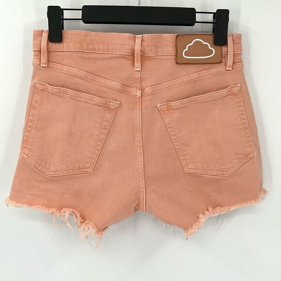 Frame Le Brigette Frayed Denim 3" Shorts Clay Women 27 High Rise Raw Hem - Picture 2 of 5